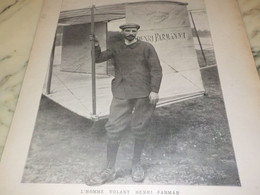 PHOTO L HOMME VOLANT HENRI FARMAN 1907 - Autres & Non Classés