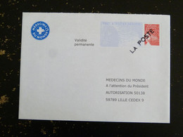 GRIFFE LINEAIRE LA POSTE SUR PRET A POSTER REPÖNSE MARIANNE LUQUET MEDECIN DU MONDE - PAP: Antwort/Luquet