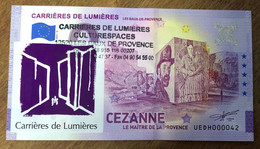 2021 BILLET 0 EURO SOUVENIR DPT 13 CARRIÈRES DE LUMIÈRES + AUTOCOLANT N°42 ZERO 0 EURO SCHEIN BANKNOTE PAPER MONEY BANK - Privatentwürfe