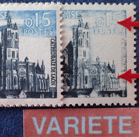 R1300/65 - 1960 - CATHEDRALE DE LAON - N°1235 NEUF** - SUPERBE VARIETE ➤➤➤ Impression Partiellement Très Défectueuse - Unused Stamps