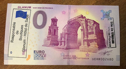 2018 BILLET 0 EURO SOUVENIR DPT 13 GLANUM + TAMPONS ZERO 0 EURO SCHEIN BANKNOTE PAPER MONEY BANK - Privatentwürfe