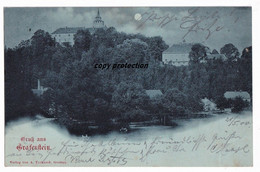 Gruß Aus Grafenstein, Grottau, Mondschein, Hradek Nad Nisou, Alte Postkarte 1900 - República Checa