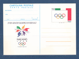 Timbres D'Italie, Jeux Olympique D'hiver De Nagano Entier Postal De 1998 Non Circulé  MNH ** à 50% - Hiver 1998: Nagano