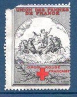 1 Vignette, Croix Rouge, Unions Des Femmes De France. - Rode Kruis