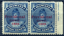 HAWAII 1893 - Sc.54 (Mi.38, Yv.43) Pair MNH+MH+margin - Hawai