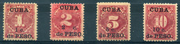 CUBA 1899 Postage Due - Yv.1-4 (Mi.1-4, Sc.J1-4) MH (1 MNG) All VF - Cuba