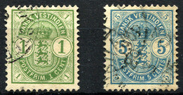 DANISH WEST INDIES 1900 Wmk Crown Perf.13 - Mi.21-22 (Yv.16+18, Sc.21-22) Used - Danimarca (Antille)