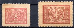 POLAND - Two Telegraph Labels (without Gum) Very Rare - Labels