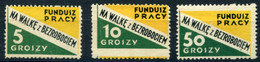 1930 Surtax FUNDUSZ PRACY (unemployment) - 3 Stamps (no Gum) - Fiscaux