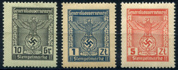 GG 1940 General Issue #11+14+17 MNH (F-VF) - Fiscale Zegels