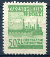 LODZ Municipal Stamp MNG (no Gum) - Fiscale Zegels