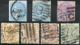 INDIA 1873-76 Wmk - Sc.31-35 (Mi.27-30, Yv.29-32) Shades (VF) - 1858-79 Compañia Británica Y Gobierno De La Reina