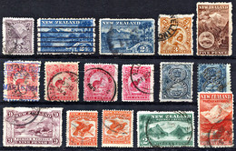 NZ 1902-7 - Ex Sc.110-120 (Mi.102-112) Incl. Shades, Types - Used Stamps