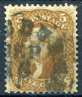 US 1861 5c Brown Yellow - Sc .67 (Mi.19v, Yv.20) Clear Cancel SEP 16 (VF) Perfect - Gebraucht