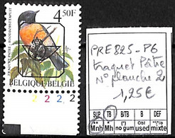 NB - [843108]TB//**/Mnh-
Belgique 1990 - PRE825-P6, Traquet Pâtre N° Planche 2, Oiseaux, Animaux - Typos 1986-..(Vögel)