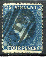 ST.VINCENT 1877 Wmk Star Perf.11.5 - Yv.14 (Mi.10, Sc.16) Used (VF) Perfect - St.Vincent (...-1979)