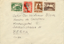 1946 PERÚ , SOBRE CIRCULADO , CORREO AÉREO , LIMA - BERNA - Perú