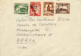 1946 PERÚ , SOBRE CIRCULADO , CORREO AÉREO , LIMA - BERNA - Perù