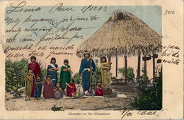 1903 PERÚ , T.P. CIRCULADA , LIMA - EDIMBURGO , FR. 4 CENTAVOS , CHUNCHOS EN RIO NICANDARES - Perù
