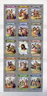 Belize 1988 Easter - Stations Of The Cross Sheetlet Of 14 Plus Label IMPERF Unmounted Mint, As SG 1024a - Belize (1973-...)