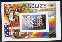 Belize 1984 Discus (Olympics) Unmounted Mint Imperf M/sheet (SG MS 788) - Belize (1973-...)