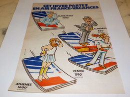ANCIENNE PUBLICITE VACANCES AIR FRANCE 1982 - Werbung