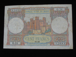 Maroc -100 Francs 9-1-1950 - Banque D'état Du Maroc -  BILLET RECHERCHE !!!   **** EN ACHAT IMMEDIAT **** - Marocco