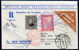 GRAF ZEPPELIN 1932 Registered From Paraguay To Bad Freienwalder Via Berlin - Zeppelins