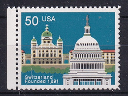 Michel 2120 - 1991, 22. Febr. 700 Jahre Schweizerische Eidgenossenschaft: Verbindungen Schweiz - USA - Unused Stamps