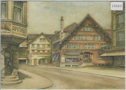 Ehemalige Bäckerei Steingruber Flawil Künstlerkarte Hermann Blaschke 1966 - Flawil