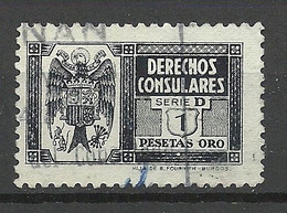 SPAIN Spanien Espana 1930ies Consilar Tax 1 Pta. Derechos Consulares, Série D O - Steuermarken/Dienstmarken