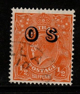 Australia SG O128  1933 King George V Heads Half Penny Orange, Overprinted OS ,used - Dienstmarken
