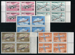 Türkiye 1967 Mi 2046-2050 MNH [Block Of 4] Regular Airmail Issue | Air Post - Luchtpost