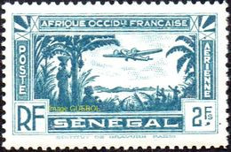 Sénégal N° PA  5 ** Avion Survolant L'Afrique, Le 2f Bleu - Aéreo