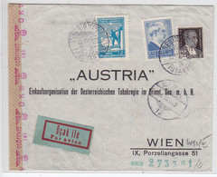 Türkei 1941 R-Brief Mit MIF+Zensur An Die Austria Tabak-Einkauf Wien - Cartas & Documentos