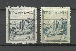 SPAIN Spanien Espana 1930ies Civil War Pro Malaga, Color Shades * - Other & Unclassified