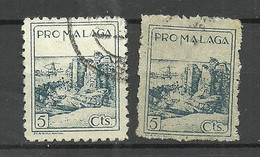 SPAIN Spanien Espana 1930ies Civil War Pro Malaga, Paper Types (thick & Thin) O - Sin Clasificación