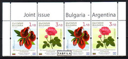 BULGARIA - 2021 - Fleurs - Joint Issue  - Bulgarie - Argentine - PF De 4 Series ** Avec Milezime - Neufs