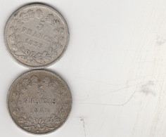 2 Pièces 5 FR Argent LOUIS PHILIPPE 1835 A Et 1846 A - 003 - 5 Francs