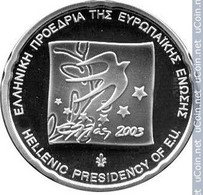 Greece 2003 European Presidency 10 Euro In Case And Certificate - Greece