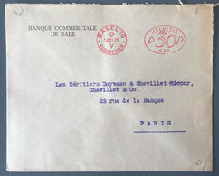 Suisse, Oblitération Mécanique 14.12.1929 - BASEL Pour Paris - (C1898) - Lettres & Documents