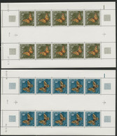 AFARS Et ISSAS COTE 210 € N° 420 + 421 MNH ** 2 FEUILLES DE 10 Ex. PAPILLONS BUTTERFLY HOLOCERINA, BALACHOWSKY. TB/VG - Nuevos