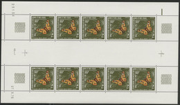 AFARS Et ISSAS COTE 90 € N° 420 MNH ** FEUILLE DE 10 Ex.. PAPILLONS BUTTERFLY HOLOCERINA. TB/VG - Neufs