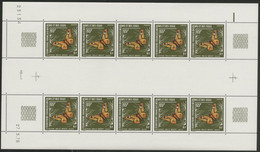 AFARS Et ISSAS COTE 90 € N° 420 MNH ** FEUILLE DE 10 Ex.. PAPILLONS BUTTERFLY HOLOCERINA. TB/VG - Unused Stamps