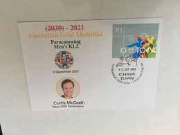 (1A4) 2020 Tokyo Paralympic - Australia Gold Medal Cover Postmarked Haymarket (Canoe) C. McGrath - Summer 2020: Tokyo