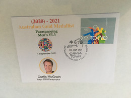 (1A4) 2020 Tokyo Paralympic - Australia Gold Medal Cover Postmarked Haymarket (Canoe) C. McGrath - Summer 2020: Tokyo