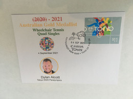 (1A4) 2020 Tokyo Paralympic - Australia Gold Medal Cover Postmarked Haymarket (Tennis) D. Alcott - Summer 2020: Tokyo