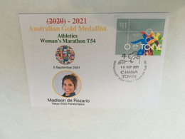 (1A4) 2020 Tokyo Paralympic - Australia Gold Medal Cover Postmarked Haymarket (Athletics) M De Rozario - Summer 2020: Tokyo