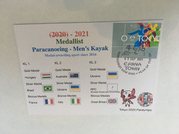 (1A4) 2020 Tokyo Paralympic - Medal Cover Postmarked Haymarket - Men's Kayak (Canoe) - Summer 2020: Tokyo