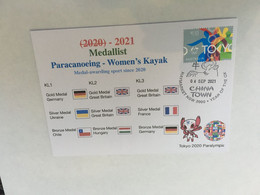 (1A4) 2020 Tokyo Paralympic - Medal Cover Postmarked Haymarket - Women's Kayak - Summer 2020: Tokyo